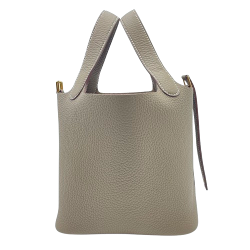 Hermes Picotin Lock PM Etoupe Torillon Clemence Gold Hardware w 새겨진