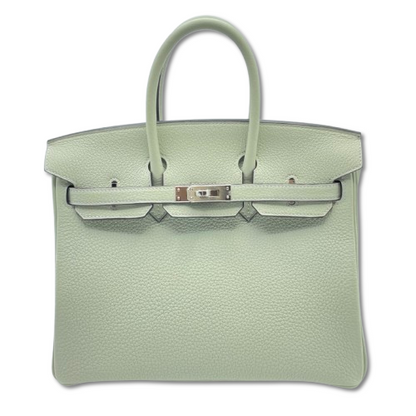 Hermes Birkin 25 Grineve Togo Silver Metal Fittings B 새겨 져