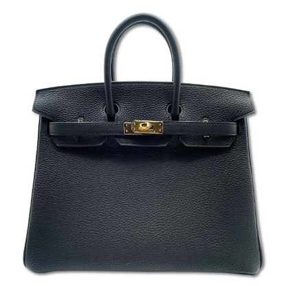 Hermes Birkin 25 Noir Togo Gold 하드웨어 W는 새겨 져 있습니다