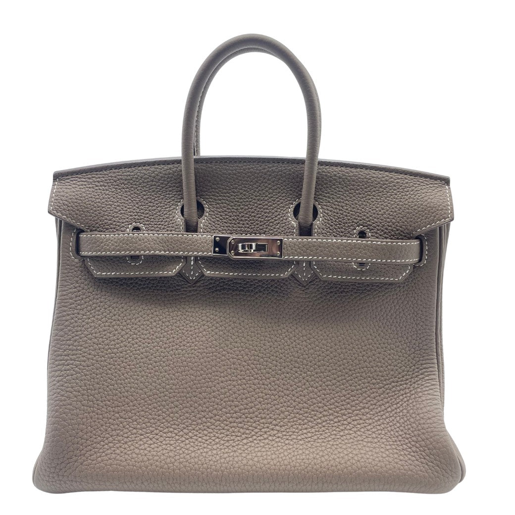Hermes Birkin 25 Etoup Togo Silver Metal Fittings D 조각