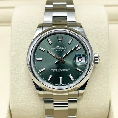 プレオウンド ロレックス デイトジャスト 278240 ミントグリーン オイスターブレス 31mm