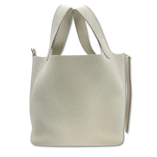 Hermes Picotin Lock PM Beton Torillon Clemence Gold Hardware u Engraved