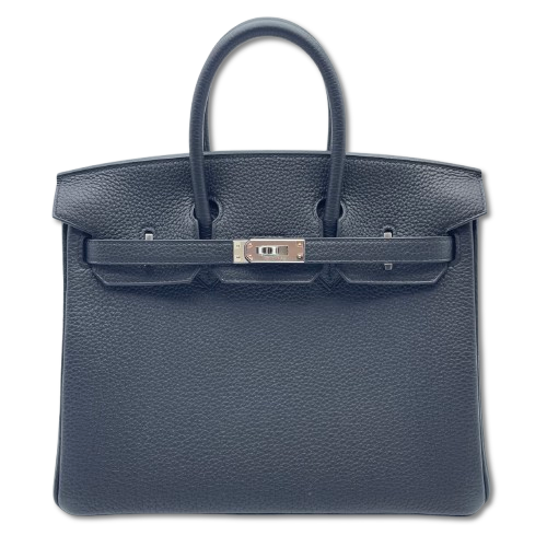 プレオウンド エルメス バーキン 25 ノワール トゴ シルバー金具 K刻印