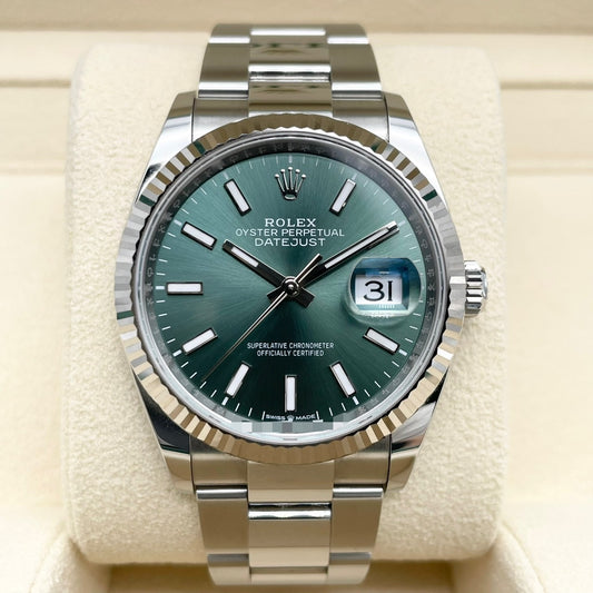 プレオウンド ロレックス デイトジャスト 126234 ミントグリーン オイスターブレス 36mm