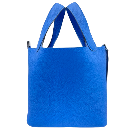 Pre-Owned Hermes Picotin Rock PM Blue Idra Torillon Clemence Silver Fittings W Engraved