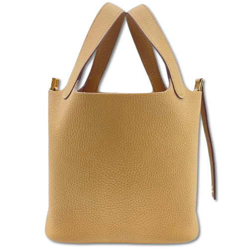 Pre-Owned Hermes Picotin Lock PM Biscuit Torillon Clemence Gold Hardware K Engraved