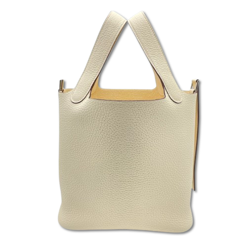 Pre-Owned Hermes Picotin Lock PM Nata Torillon Clemence Silver Fittings W Engraved