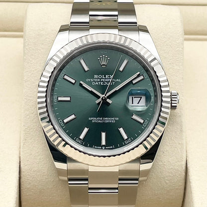 プレオウンド ロレックス デイトジャスト 126334 ミントグリーン オイスターブレス 41mm