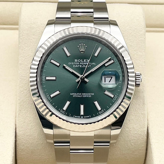 プレオウンド ロレックス デイトジャスト 126334 ミントグリーン オイスターブレス 41mm