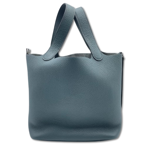 Pre-Owned Hermes Picotin Rock MM Blue Orage Torillon Clemence Silver Fittings Z Engraved