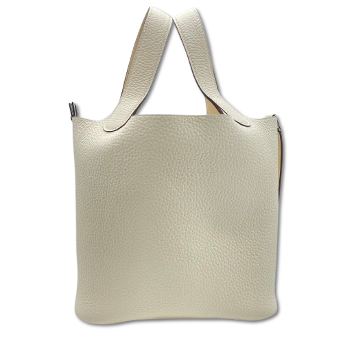 Pre-Owned Hermes Picotin Lock PM Nata Torillon Clemence Silver Metal Fitting K Engraved