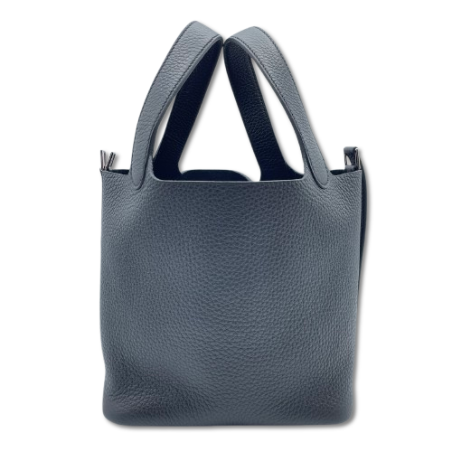 Pre-Owned Hermes Picotin Rock PM Noir Torillon Clemence Silver Fittings W Engraved