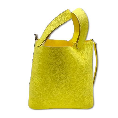 Pre-Owned Hermes Picotin Lock PM Limoncello Torillon Clemence Silver Fittings B Engraved