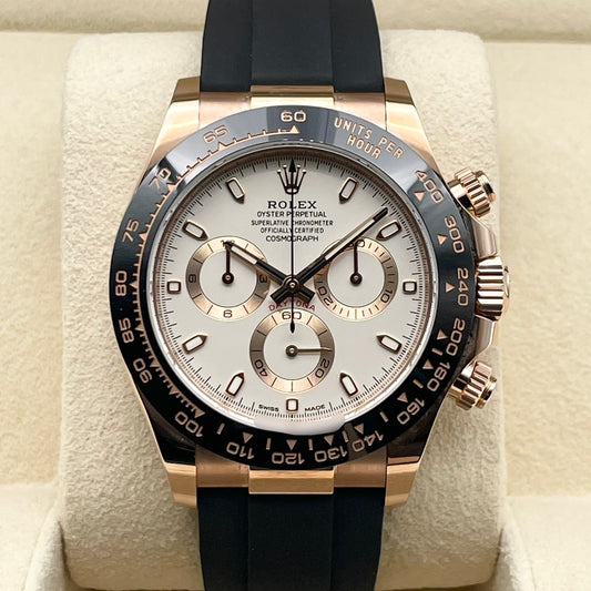 プレオウンド ロレックス デイトナ 116515LN  ブラックラバーベルト アイボリー 40mm