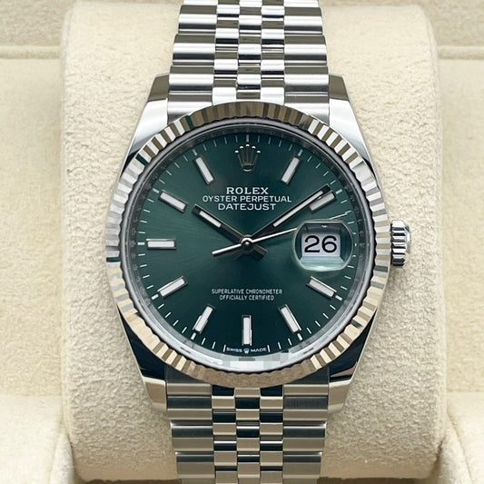 プレオウンド ロレックス デイトジャスト 126234 ミントグリーン ジュビリーブレス 36mm
