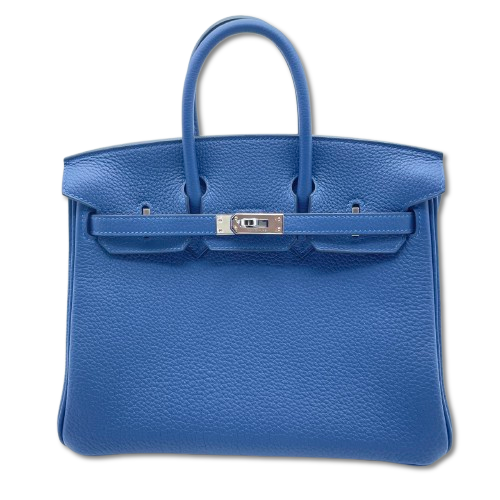 预先拥有的[2025年新的SS颜色！！！】爱马仕Birkin 25蓝色领带dogo银色金属配件k刻了