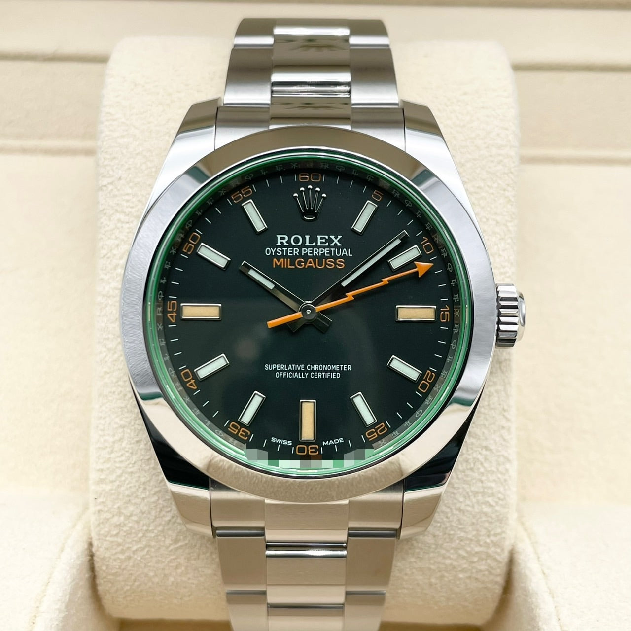 사전 소유의 롤렉스 밀가우스 116400GV 블랙 40mm 굴 팔찌