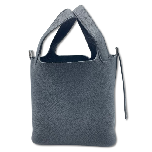 Pre-Owned Hermes Picotin Rock PM Noir Torillon Clemence Silver Fittings W Engraved