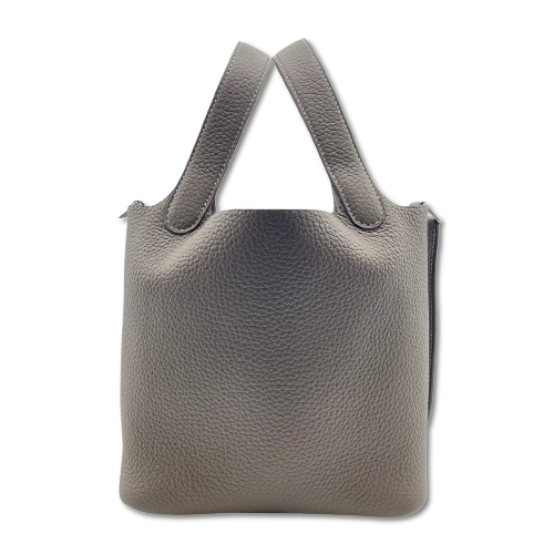 Pre-Owned Hermes Picotin Lock PM Etoupe Torillon Clemence Silver Fittings B Engraved