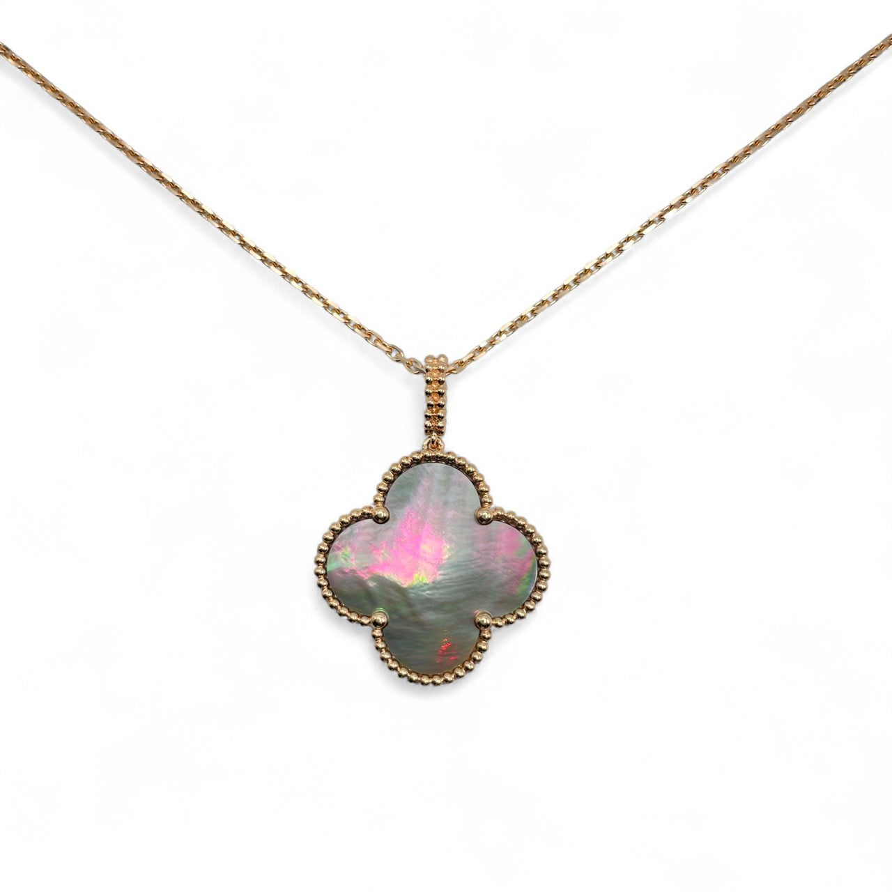 プレオウンドヴァンクリーフ＆アーペル マジック アルハンブラ ロングネックレス 1 モチーフ VCARP6I200 マザーオブパール ローズ ゴールド