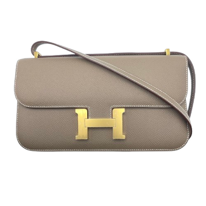 Pre-owned Hermes Constance Elan 25 Etoup Epson Gold hardware W engraved