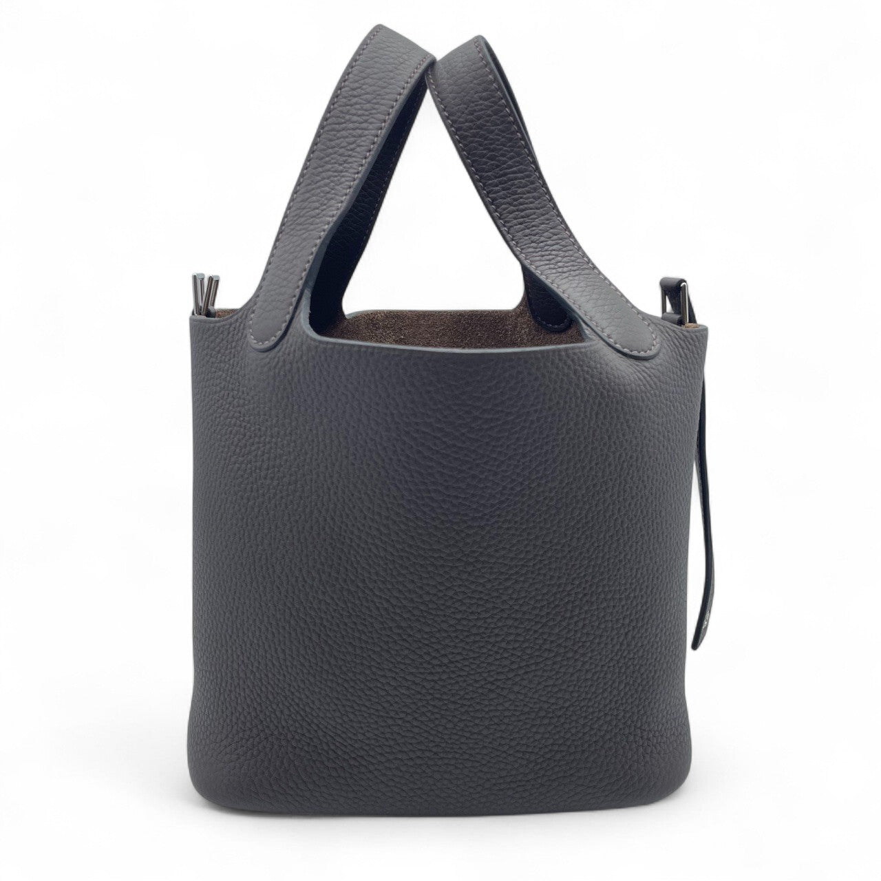 Pre-owned Hermes Picotan lock PM Evenne Taurillon Clemence Silver hardware K stamp