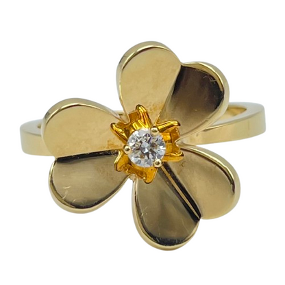 プレオウンドヴァンクリーフ&アーペル フリヴォル リング VCARP2DS55 ダイヤモンド イエローゴールド 55（15号)