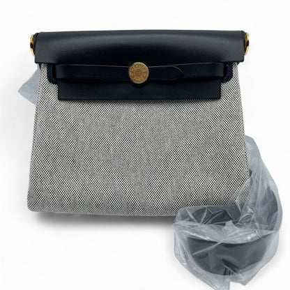 중고 에르메스 에일 백 지퍼 미니 20 느와르 투알 애쉬 골드 하드웨어 K 스탬프 중고