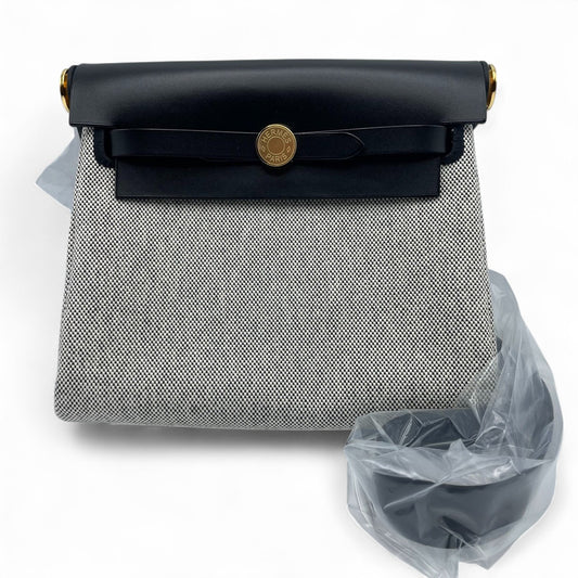 중고 에르메스 에일 백 지퍼 미니 20 느와르 투알 애쉬 골드 하드웨어 K 스탬프 중고