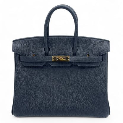 Pre-owned Hermes Birkin 25 Cavern Togo Gold hardware U engraved