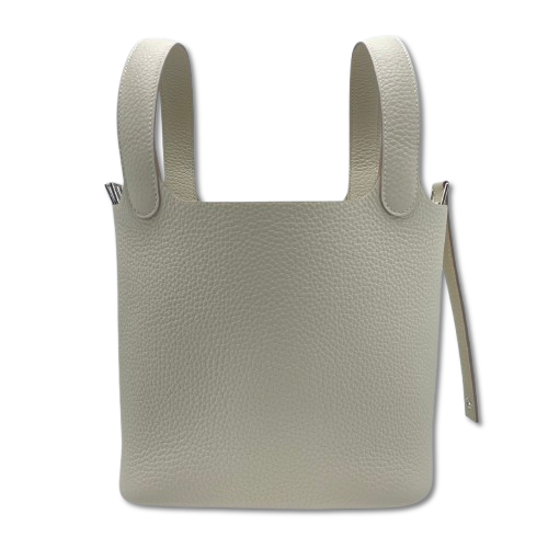 Pre-owned Hermes Picotan Lock PM Clet Taurillon Clemence Silver hardware K stamp