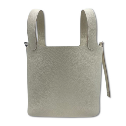 Pre-owned Hermes Picotan Lock PM Clet Taurillon Clemence Silver hardware K stamp