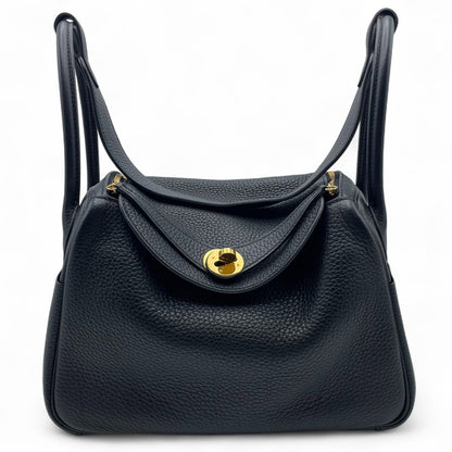 중고 에르메스 린디 26 느와르 토리옹 클레망스 골드 하드웨어 B 스탬프