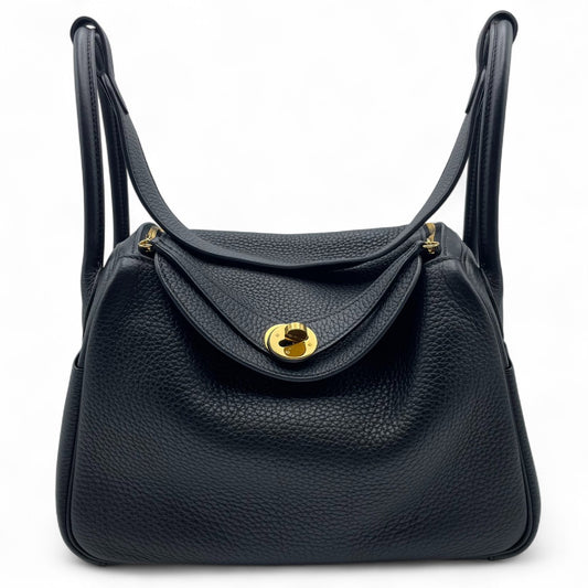 중고 에르메스 린디 26 느와르 토리옹 클레망스 골드 하드웨어 B 스탬프