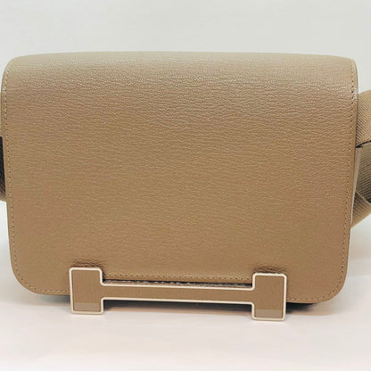 Pre-Owned Hermes Geta Chevre U Engraved Etoup