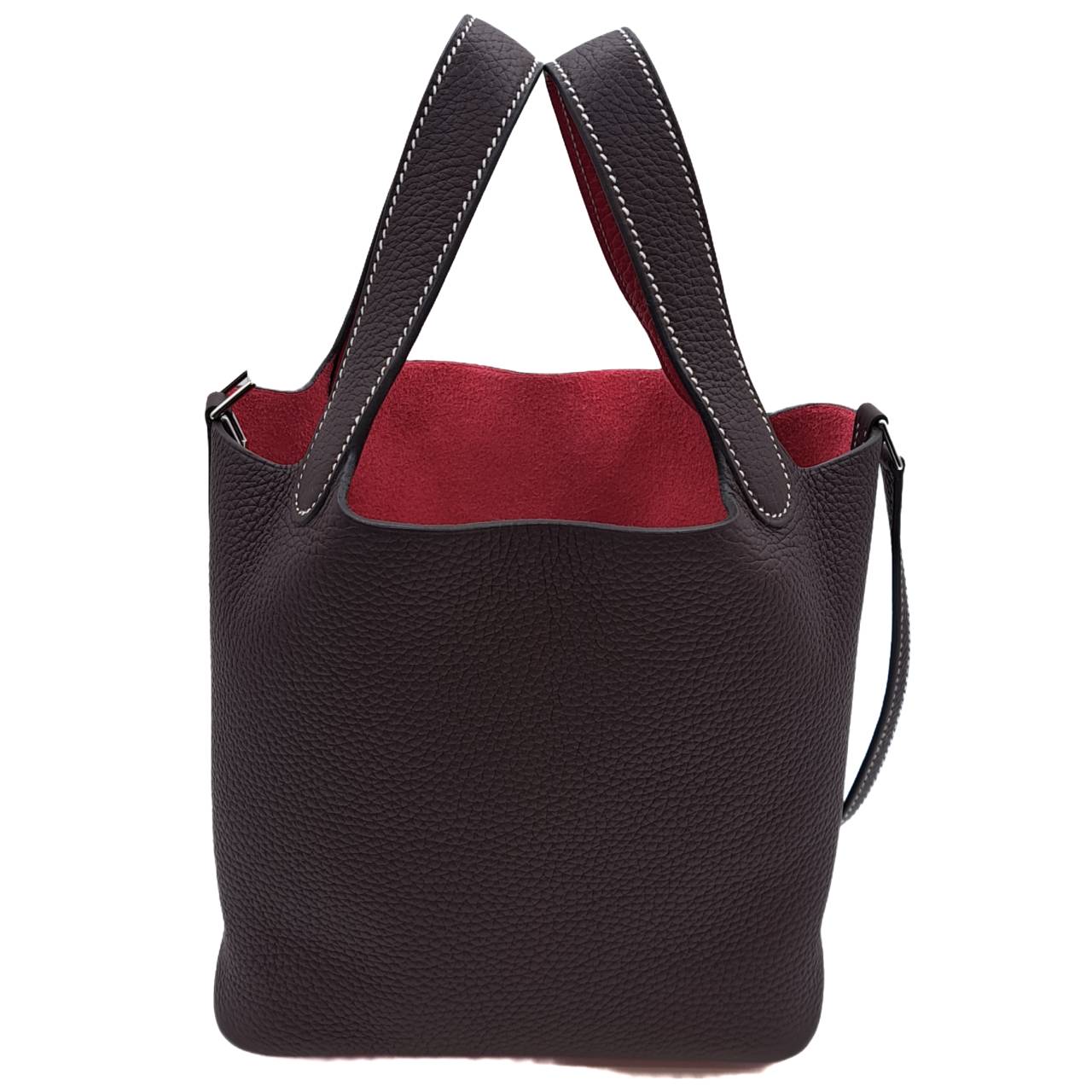 Pre-Owned Hermes Picotin Rock PM Torillon Clemence Rouge Serie/Framboise Z engraved
