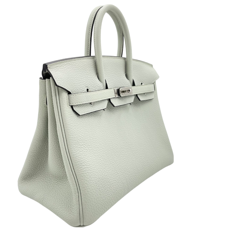 Hermes Birkin 25 Grineve Togo Silver Metal Fittings B 새겨 져