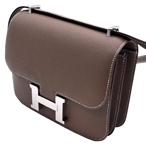 Hermes Constance Mini 18 Etoupe Epson Silver Fittings B 새겨 져