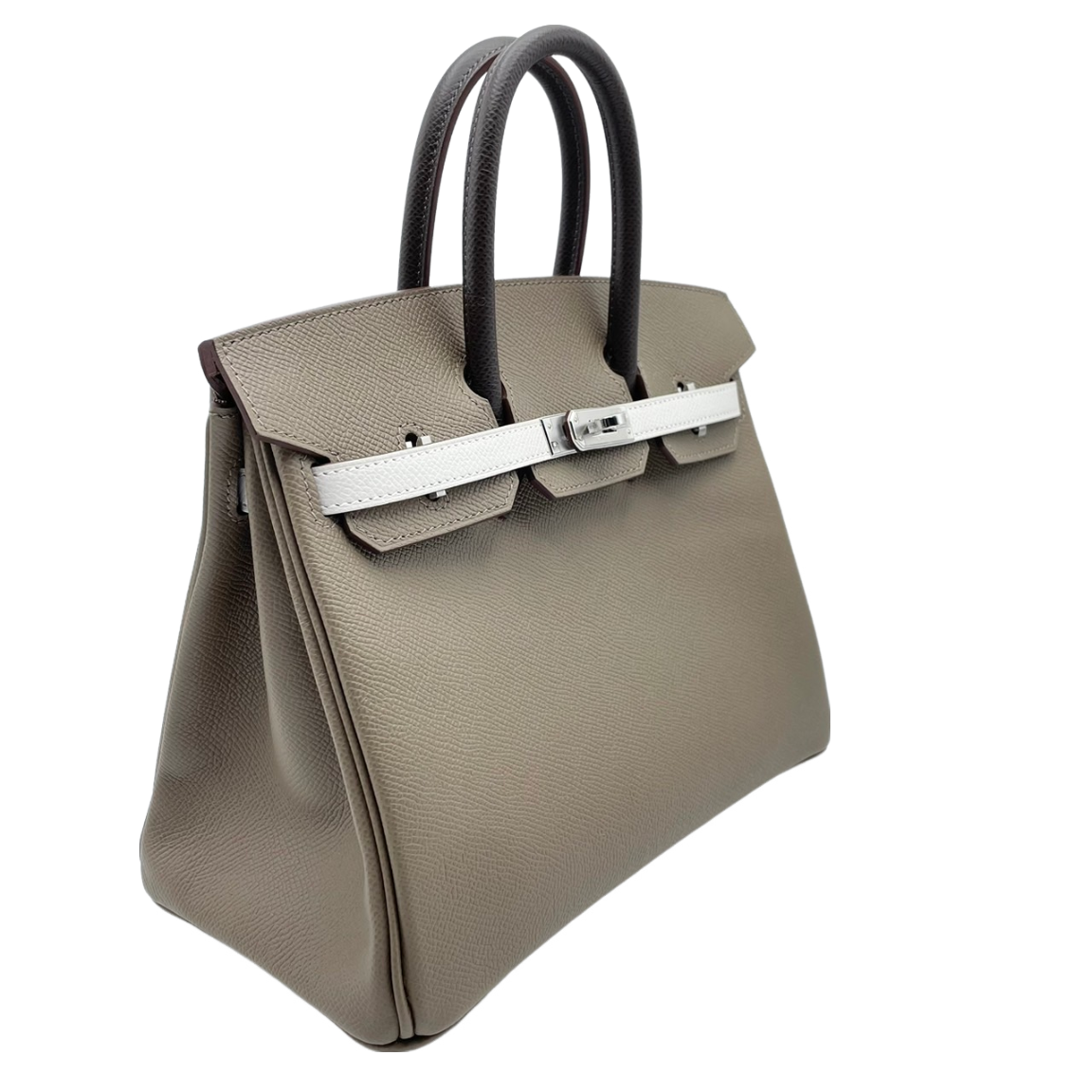 Hermes Birkin 25 Etoupe Tricolor Epson Silver Metal Fittings B 조각.