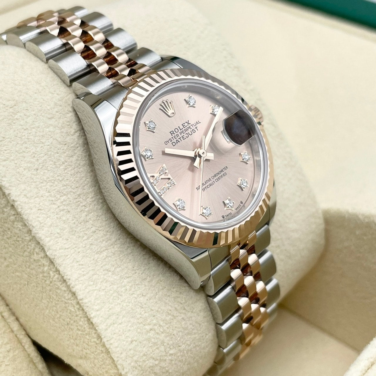 Pre-Owned Rolex Datejust 279171 Rose 9P Diamond?\Diamond Jubilee Bracelet 28mm