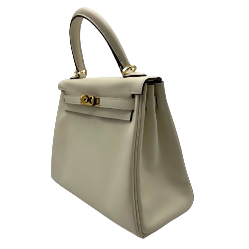 Pre-Owned Hermes Kelly 25 Nata Swift Gold Hardware Z Engraved