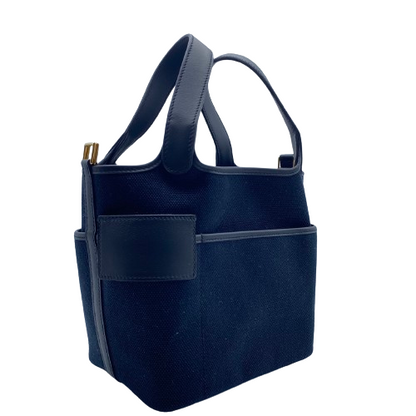 プレオウンド エルメス ピコタンロックカーゴ PM ノワール トワルゴエラン/スイフト ゴールド金具 U刻印