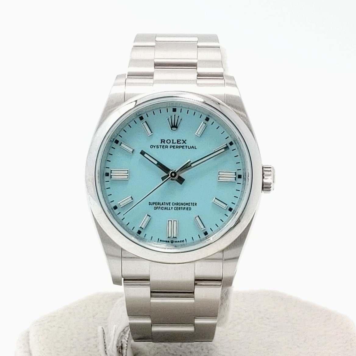 Pre-Owned Rolex Oyster Perpetual 126000 Oyster Bracelet Turquoise Blue