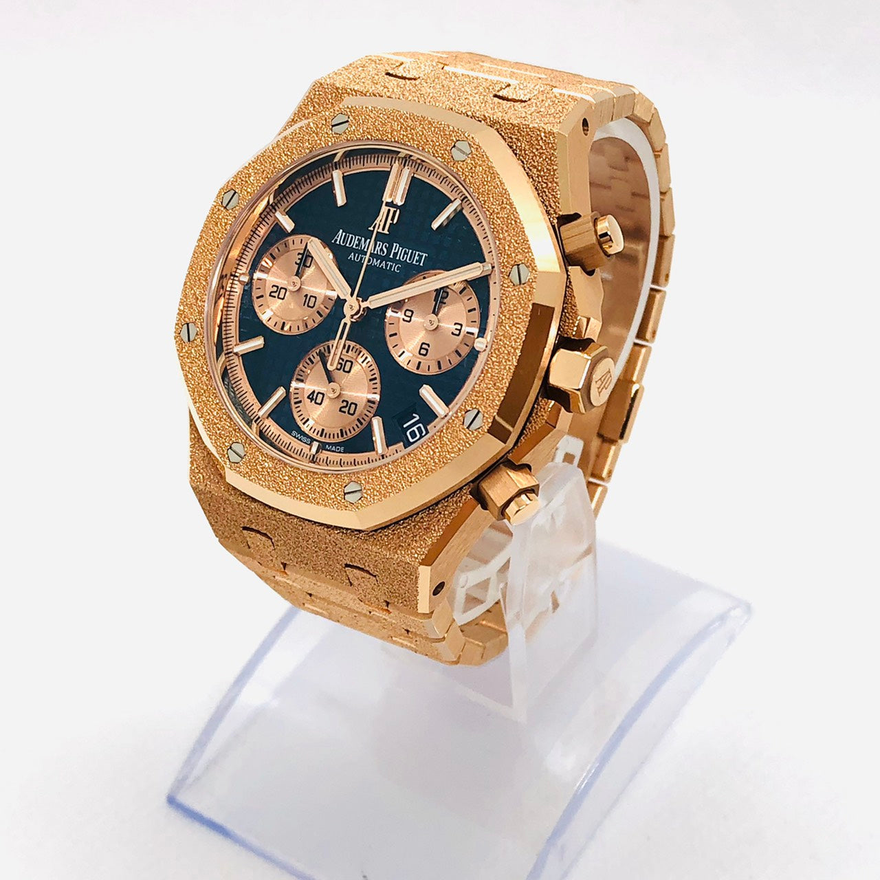 사전 소유의 오디오 돼지 Piguet Royal Oak 26239or.gg.g.1224or.01 Frosted Gold Blue Grand Tapestry