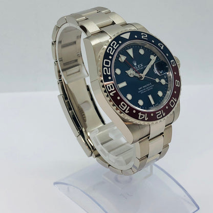 사전 소유 롤렉스 GMT 마스터 II 126719Blro 굴 팔찌 블루 화이트 골드
