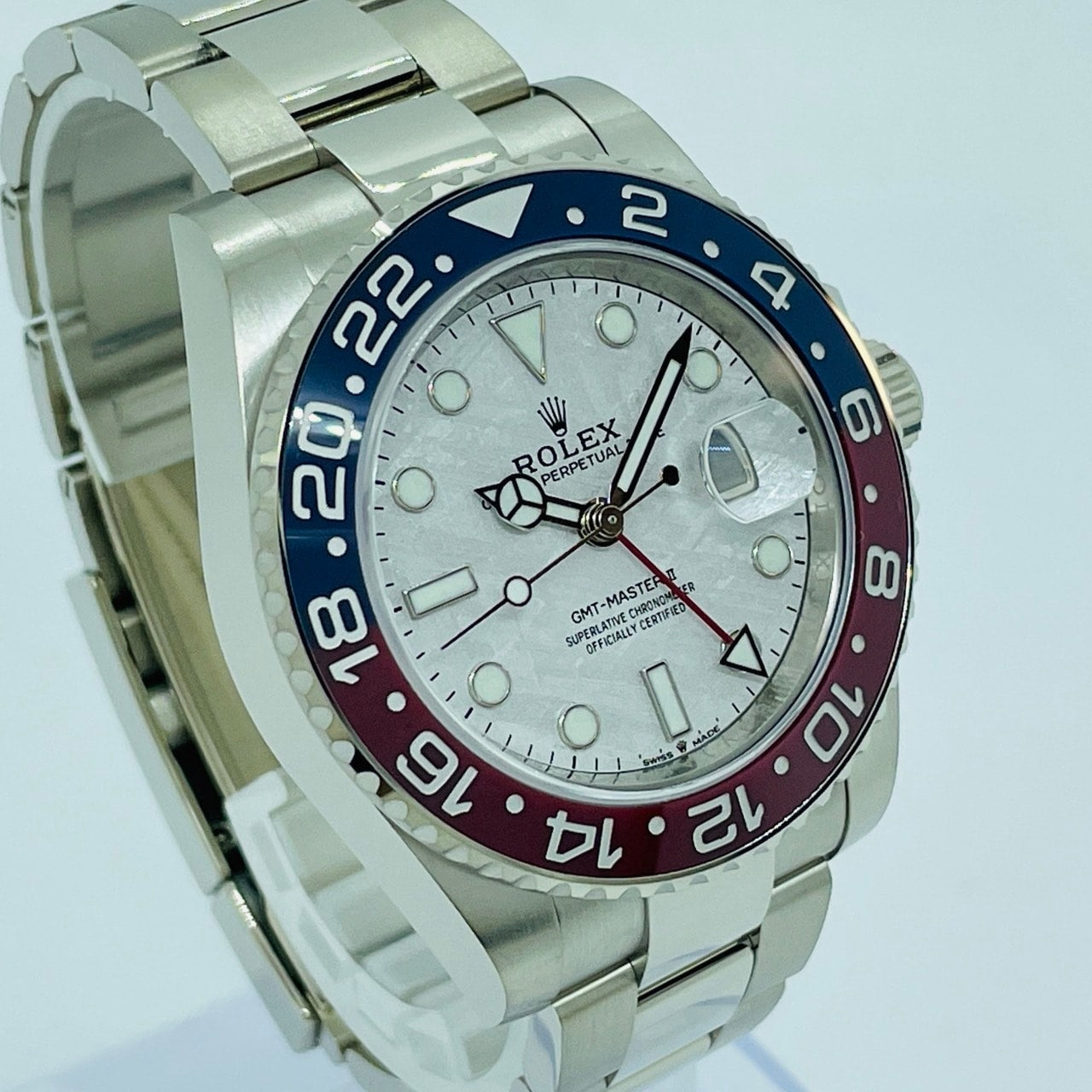 롤렉스 GMT 마스터 II 126719Blro 굴 팔찌 유성 화이트 골드