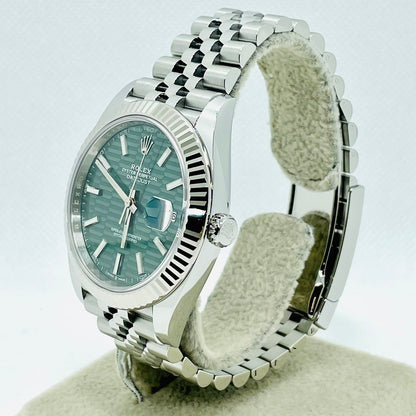 Pre-Owned Rolex Datejust 126334 Mint Green Fluted Motif