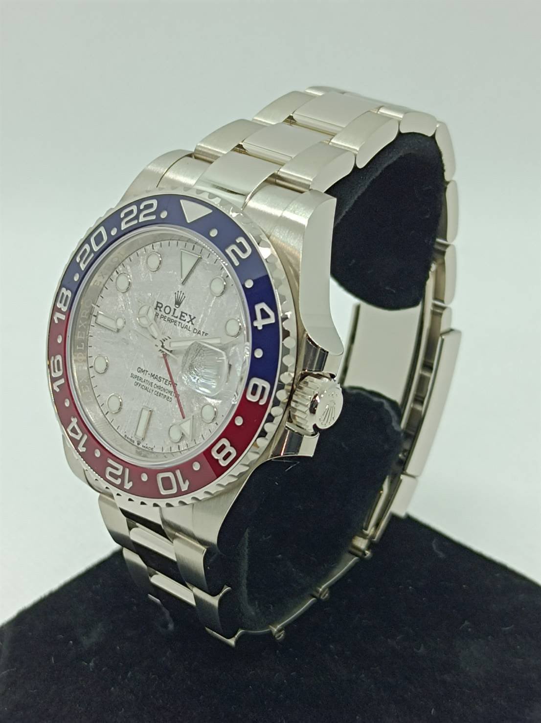 롤렉스 GMT 마스터 II 126719Blro 굴 팔찌 유성 화이트 골드