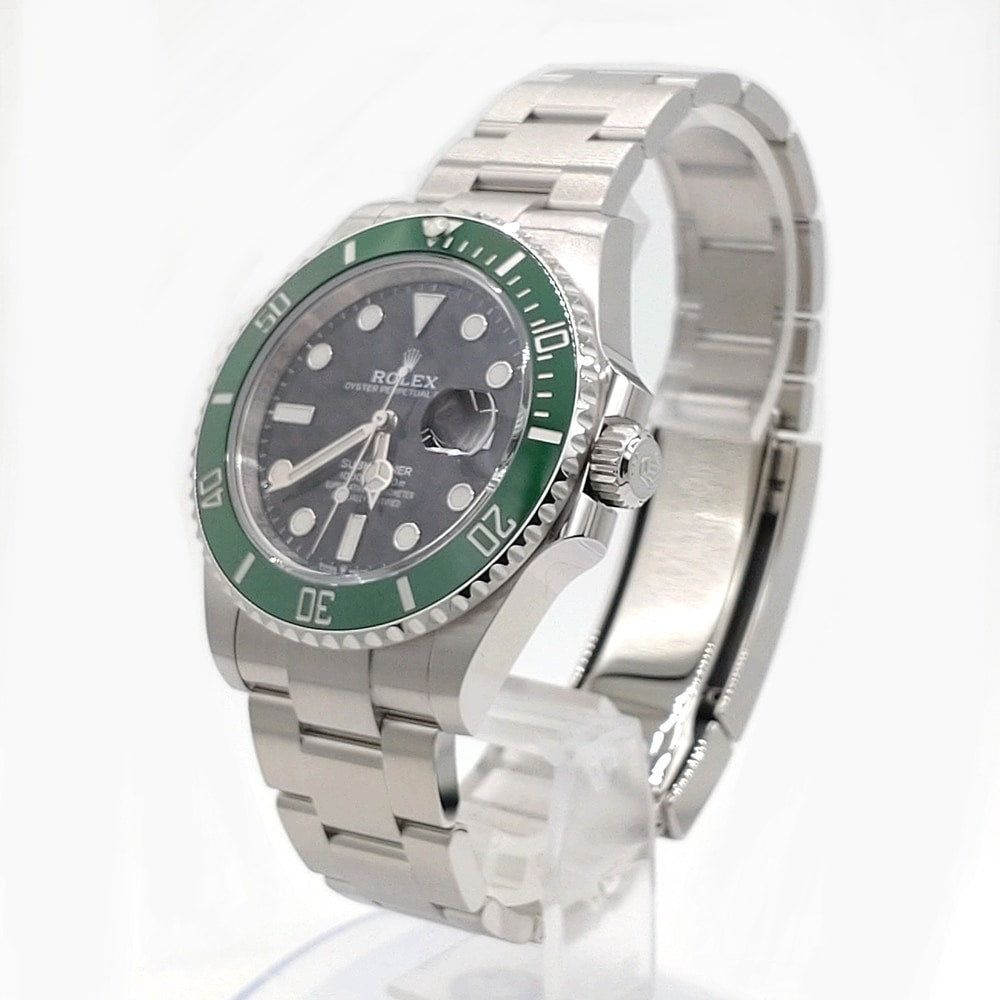 Pre-Owned Rolex Submariner Date 126610LV Oyster Bracelet Black Green