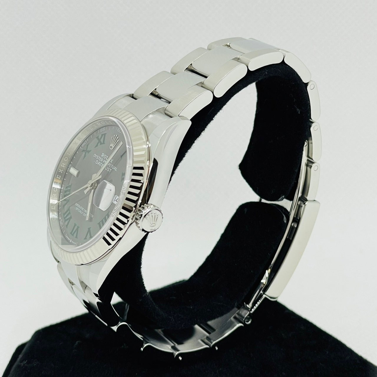 사전 소유의 롤렉스 데이트 주목 126234 슬레이트 로마 굴 팔찌 36mm